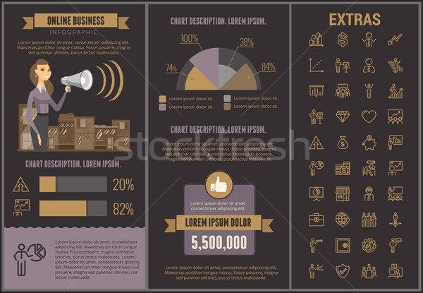 Online üzlet infografika sablon elemek ikonok Stock fotó © RAStudio