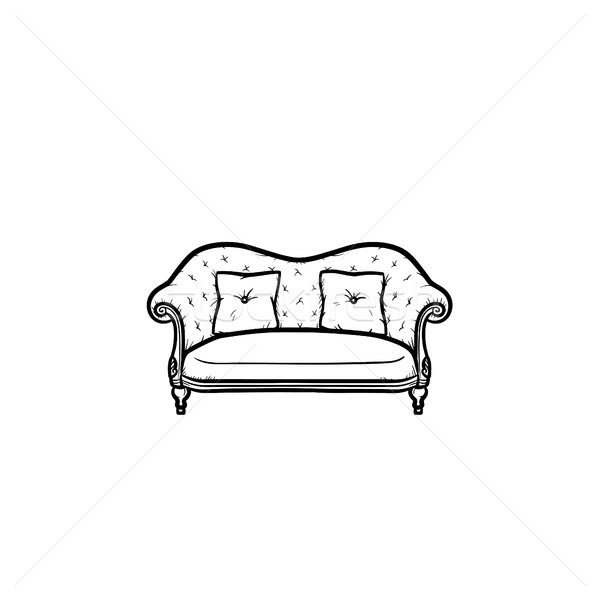 Sofa szkic ikona gryzmolić Zdjęcia stock © RAStudio