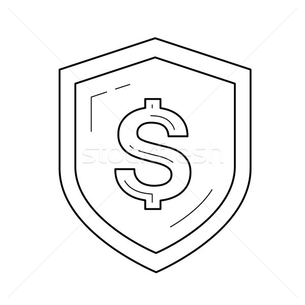 Schirm Dollar Symbol Vektor line Symbol Stock foto © RAStudio