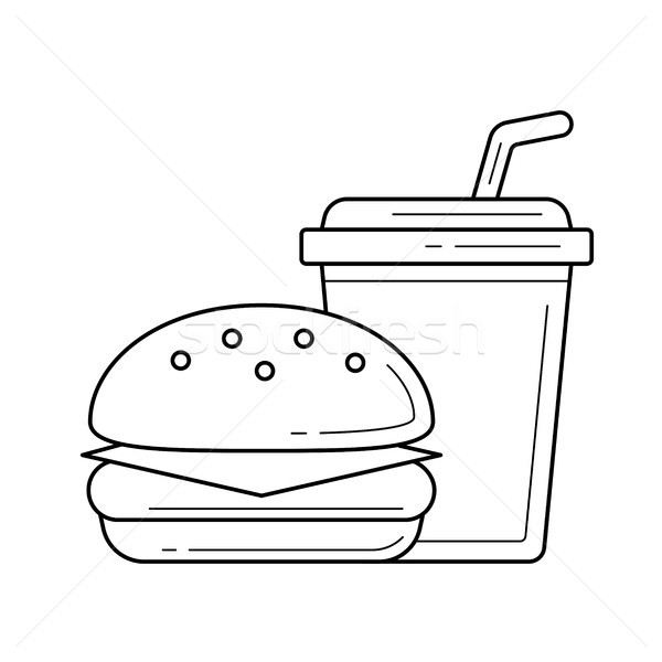 Food and beverage takeaway vector line icon. Stock photo © RAStudio