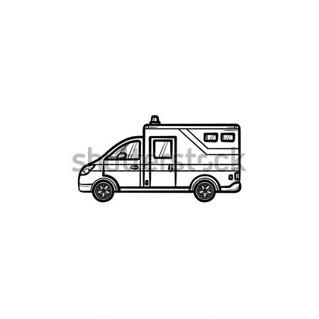 Ambulance voiture dessinés à la main doodle icône Photo stock © RAStudio