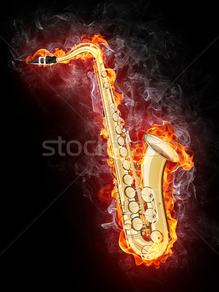 Saxophone in Flame Stock photo © RAStudio
