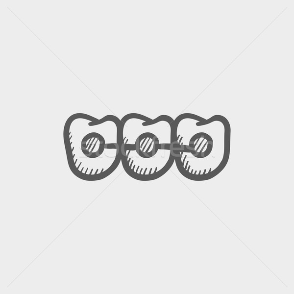 Ortodoncia tirantes boceto icono web móviles Foto stock © RAStudio