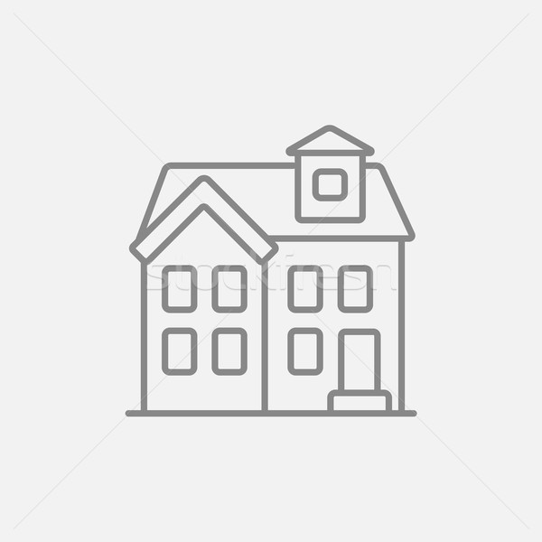 Two storey detached house line icon. Stock photo © RAStudio
