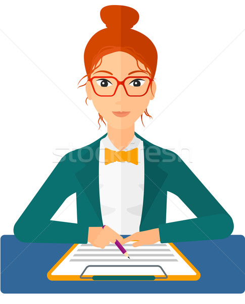 Woman signing contract. Stock photo © RAStudio