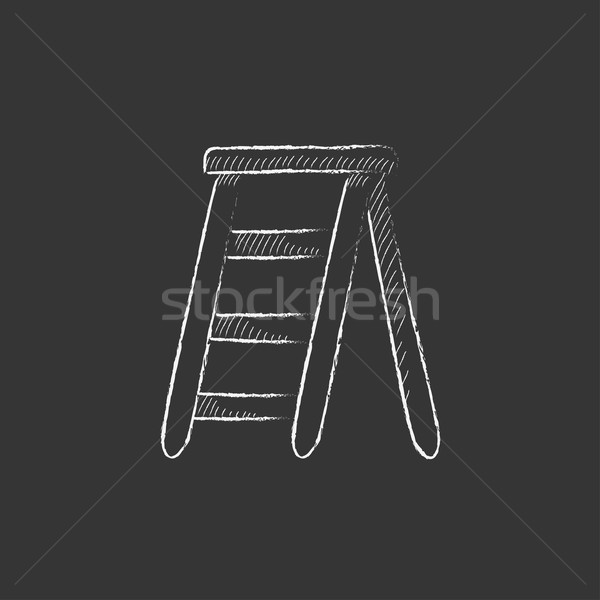 Stepladder. Drawn in chalk icon. Stock photo © RAStudio