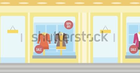 Foto stock: Boutique · janela · mulheres · vetor · projeto · ilustração