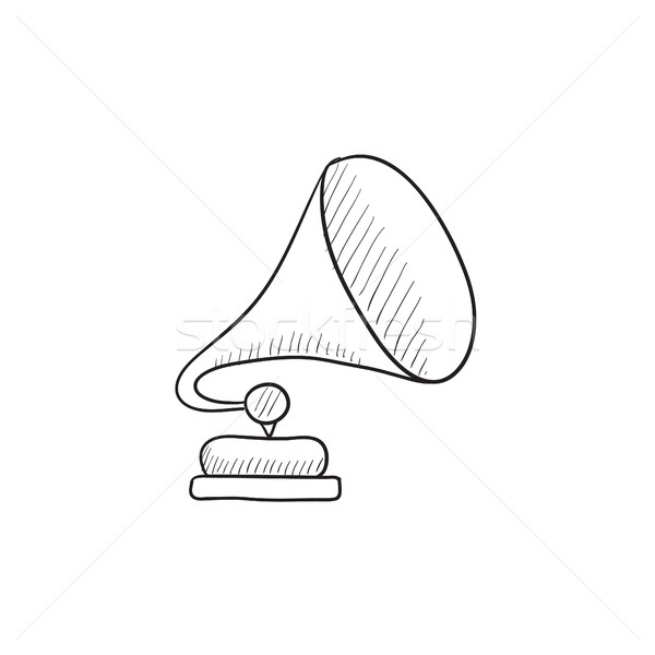 граммофон эскиз икона вектора изолированный рисованной Сток-фото © RAStudio
