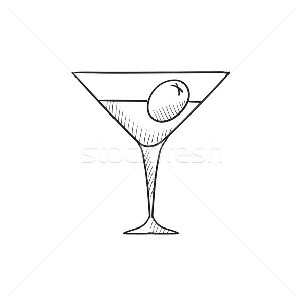 Cocktail glass sketch icon. Stock photo © RAStudio