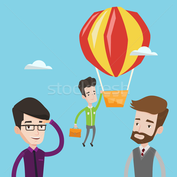 Businessman hanging on balloon vector illustration Stock photo © RAStudio