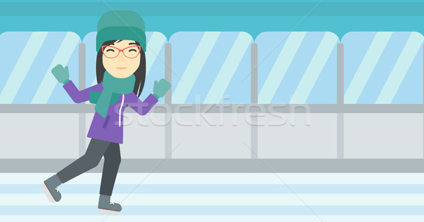 Woman ice skating vector illustration. Stock photo © RAStudio