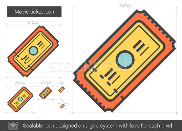 Movie ticket line icon. Stock photo © RAStudio