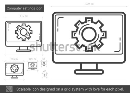 Ordenador línea icono vector aislado Foto stock © RAStudio