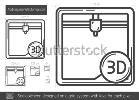 Stock foto: Herstellung · line · Symbol · Vektor · isoliert · weiß