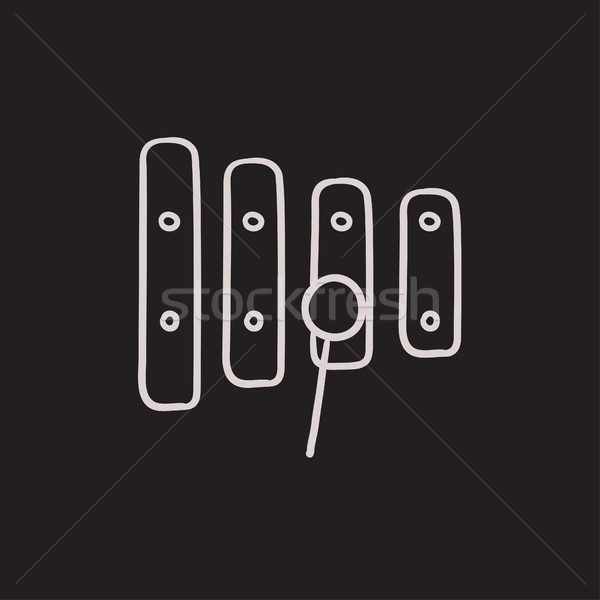 Xylophon Skizze Symbol Vektor isoliert Hand gezeichnet Stock foto © RAStudio