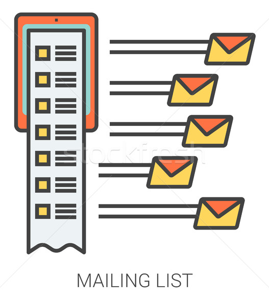Mailing list line icons. Stock photo © RAStudio