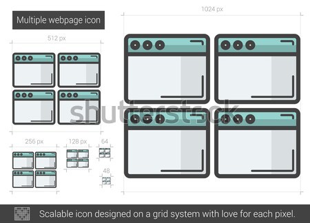 Multiple webpage line icon. Stock photo © RAStudio