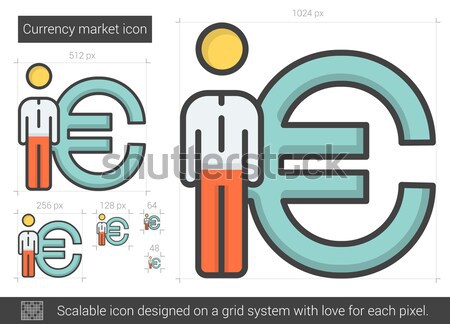 Währung Markt line Symbol Vektor isoliert Stock foto © RAStudio