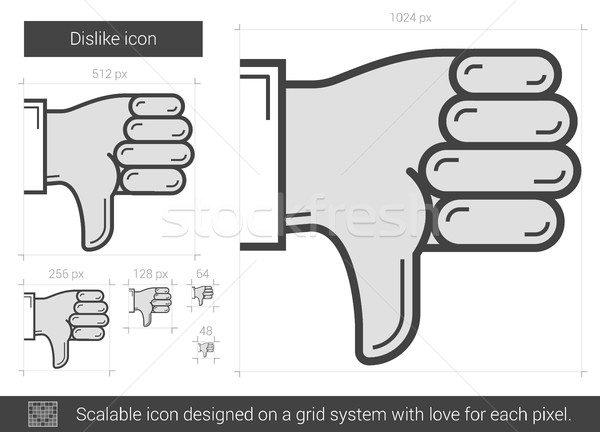 Nu-i placea linie icoană vector izolat alb Imagine de stoc © RAStudio