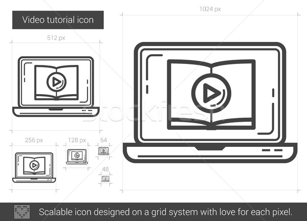 Video tutorial line icon. Stock photo © RAStudio