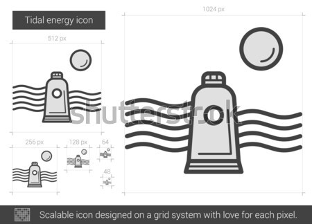 Tidal energy line icon. Stock photo © RAStudio