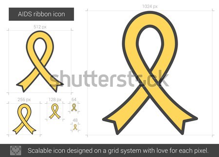 AIDS ribbon line icon. Stock photo © RAStudio
