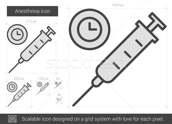 Stockfoto: Anesthesie · lijn · icon · vector · geïsoleerd · witte
