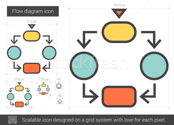 Flow diagram line icon. Stock photo © RAStudio