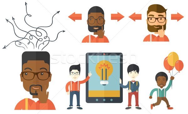 Vector Establecer Ilustraciones Gente De Negocios Hombre Pensando Ilustracion Vectorial C Rastudio 7831961 Stockfresh