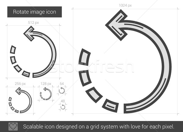 Döndürmek görüntü hat ikon vektör yalıtılmış Stok fotoğraf © RAStudio
