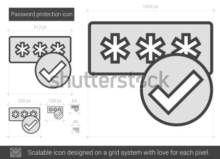 Mot de passe protection ligne icône vecteur isolé Photo stock © RAStudio