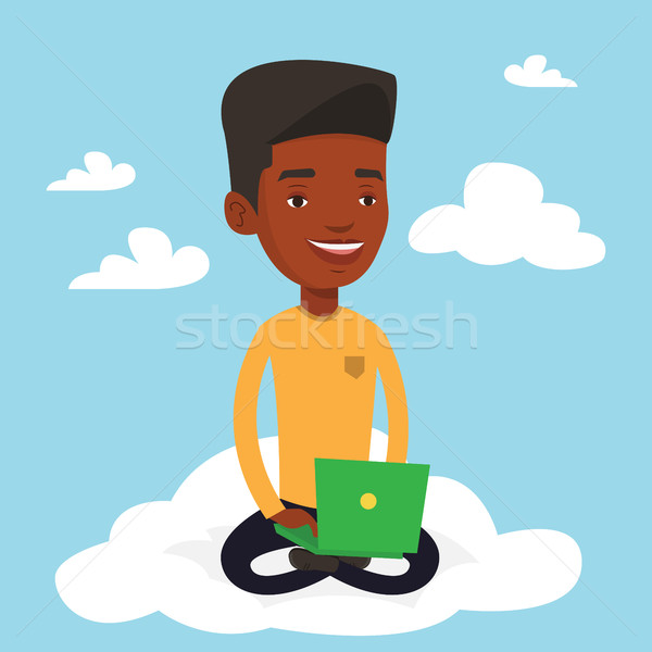 Man using cloud computing technology. Stock photo © RAStudio
