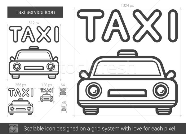 Taxi serviciu linie icoană vector izolat Imagine de stoc © RAStudio