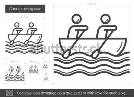 Kanu Rudern line Symbol Vektor isoliert Stock foto © RAStudio