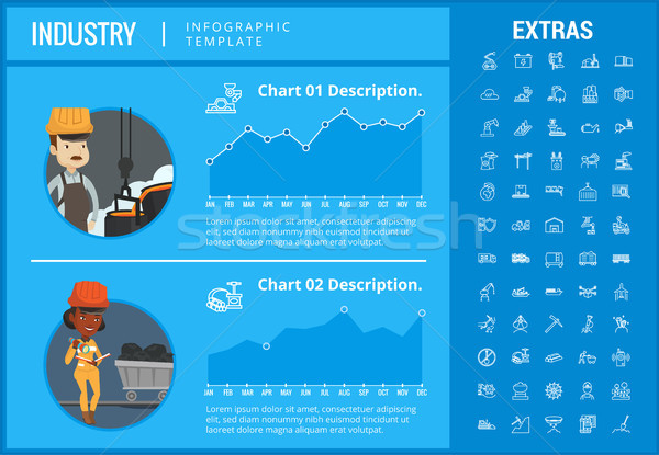 Stock photo: Industry infographic template, elements and icons.
