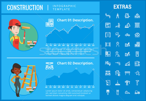 építkezés infografika sablon elemek ikonok testreszabható Stock fotó © RAStudio