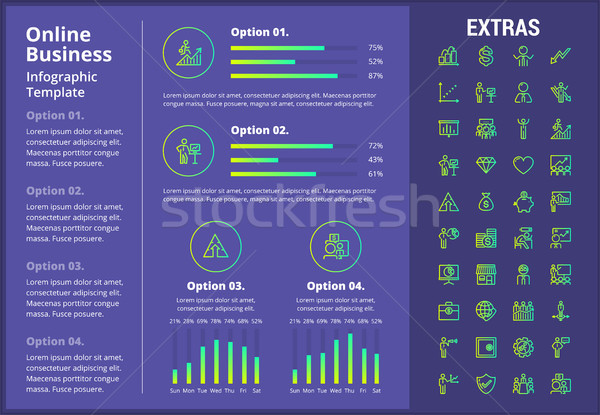 Online üzlet infografika sablon elemek ikonok Stock fotó © RAStudio