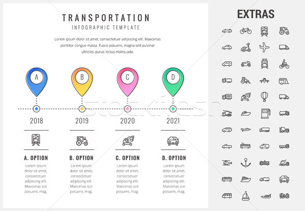 Transport sablon element timeline icoane Imagine de stoc © RAStudio