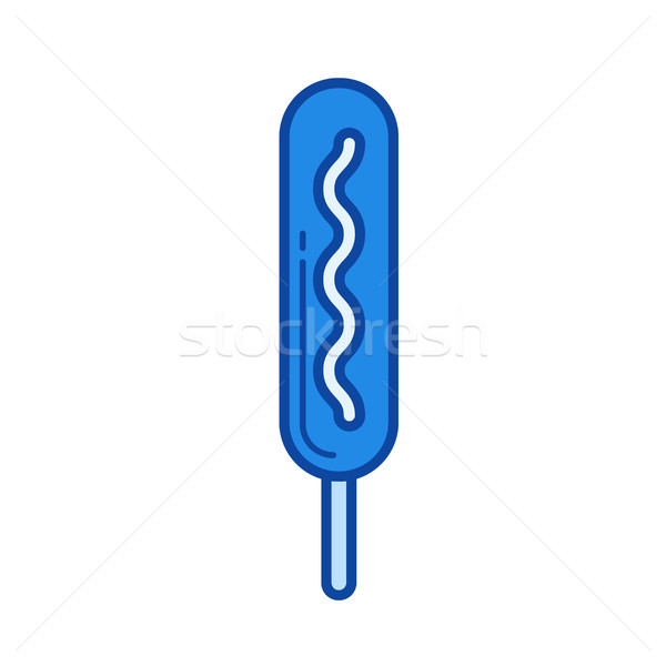 Stock photo: Hot sausage line icon.