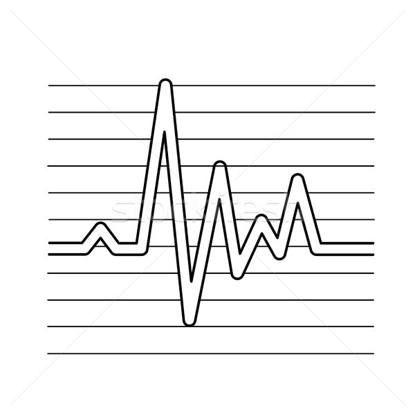 Kardiogram vonal ikon vektor izolált fehér Stock fotó © RAStudio