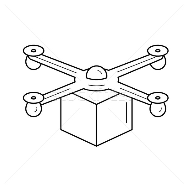 Drone delivery vector line icon. Stock photo © RAStudio