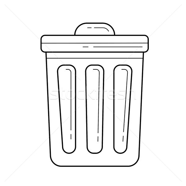 Trash bin vector line icon. Stock photo © RAStudio