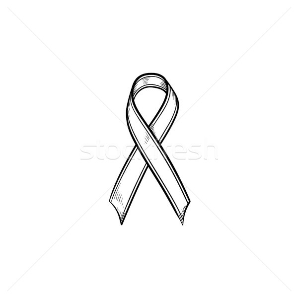 Awareness ribbon hand drawn outline doodle icon. Stock photo © RAStudio