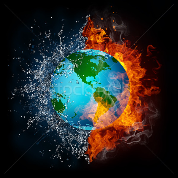 Globe in Flame and Water Stock photo © RAStudio