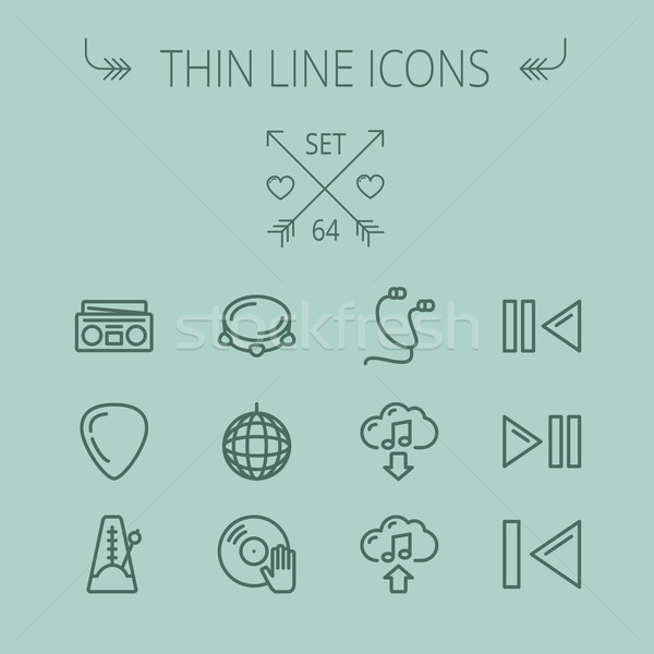 Music and entertainment thin line icon set Stock photo © RAStudio