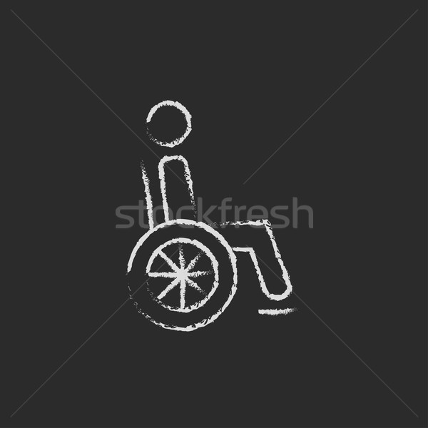 Disabled person icon drawn in chalk. Stock photo © RAStudio