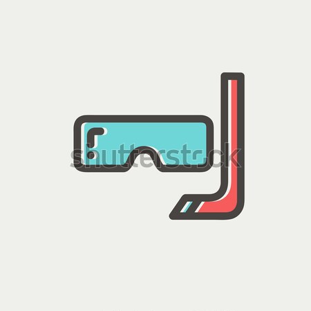 Mask and snorkel line icon. Stock photo © RAStudio