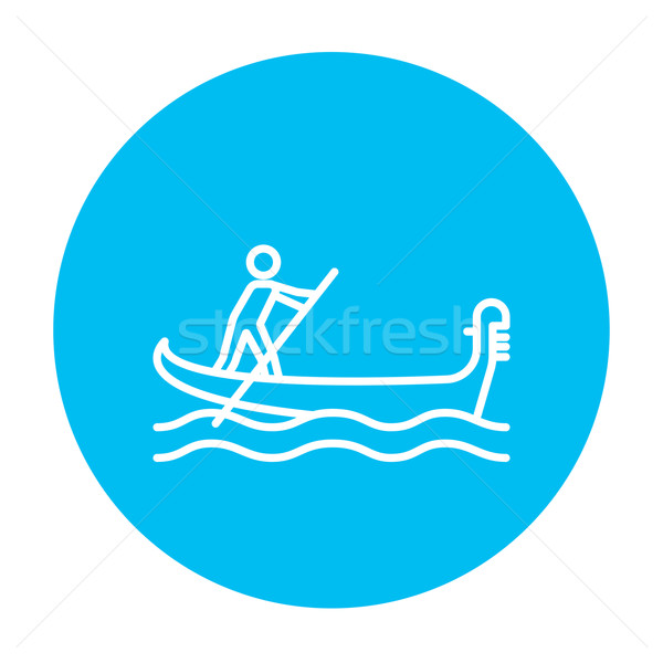 Marynarz wioślarstwo łodzi line ikona internetowych Zdjęcia stock © RAStudio