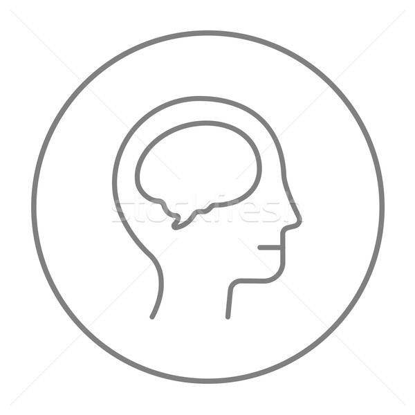 Insan kafa beyin hat ikon web Stok fotoğraf © RAStudio