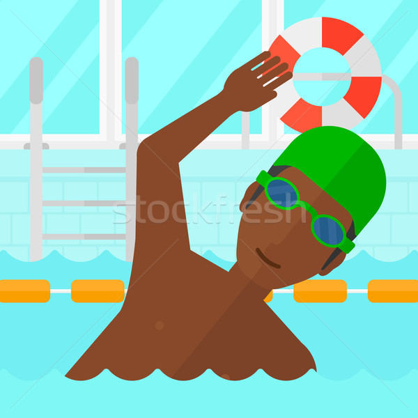 Pregătire piscină om capac Imagine de stoc © RAStudio